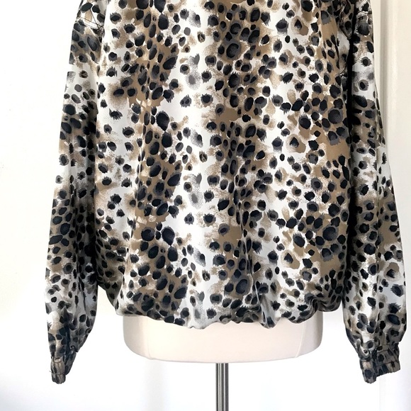 Vintage 80’s leopard print windbreaker jacket coat jacket mob wife cheetah - Picture 6 of 8